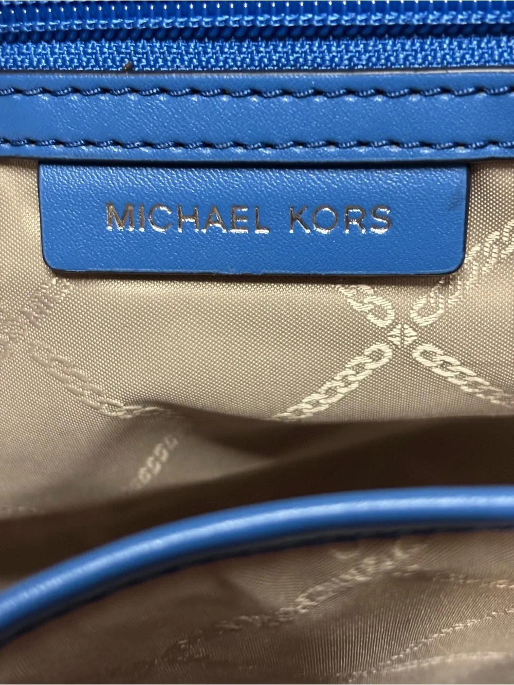 Michael Kors Light Blue MK Logo Tote with Gold Charm